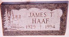 James T. Haaf's Gravestone, Clear Lake, MN.