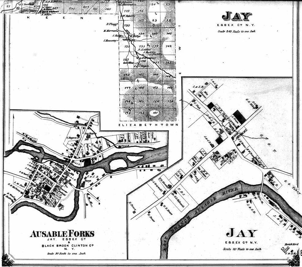 Map of Jay, Essex, New York in 1876