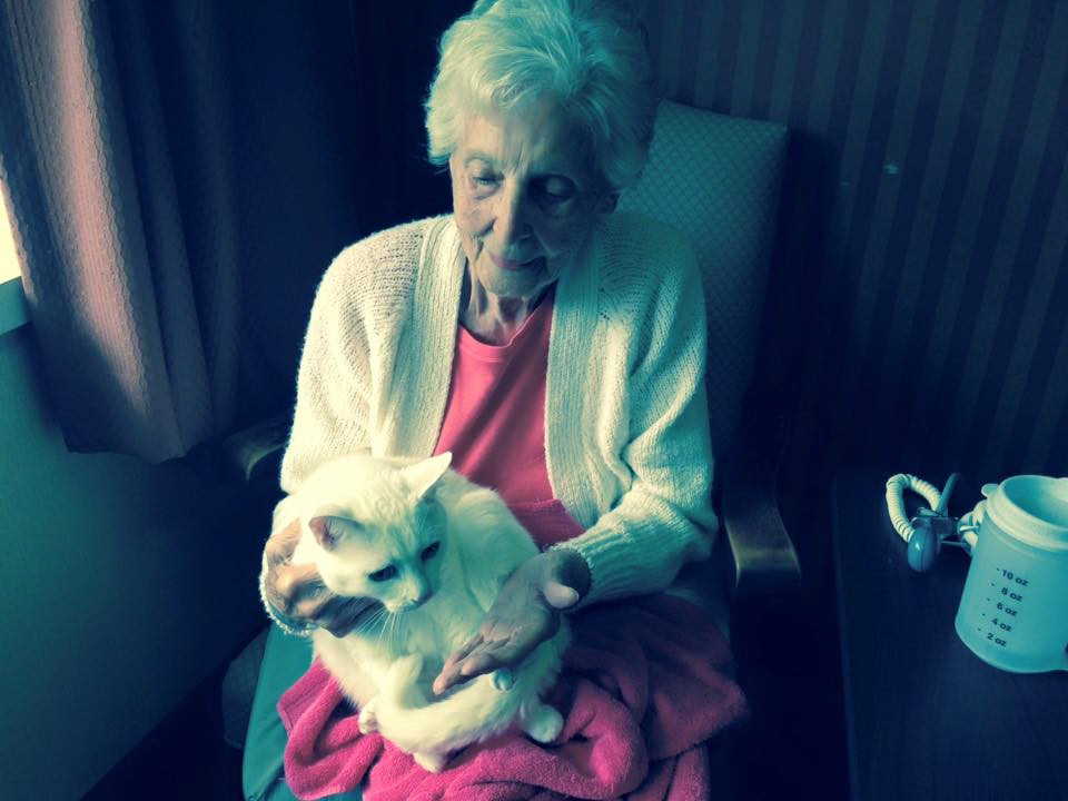 Jean Ernst Kampa with her cat, Gracie