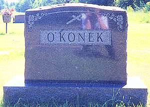 Joseph and Frances (Kampa) Okonek Gravestone, Minden, MN.