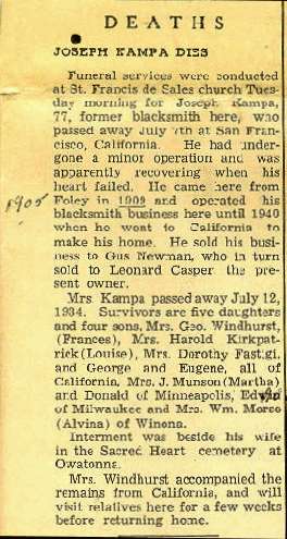 'Joseph Kampa Dies'