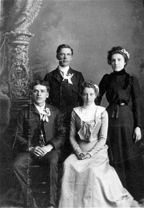 Joseph Leander and Magdelena Otila Kampa (née Haaf) Wedding Party, 1899.