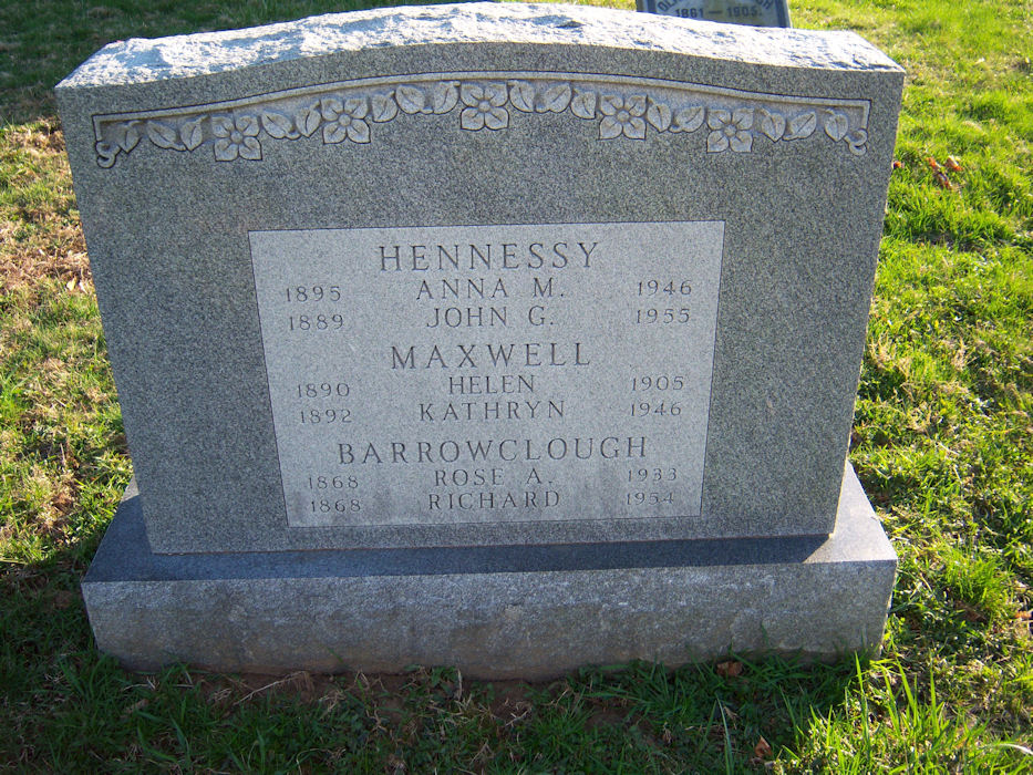 John Gabriel Hennessy gravestone, Westminster Cemetery, Bala Cynwyd, Montgomery, Pennsylvania