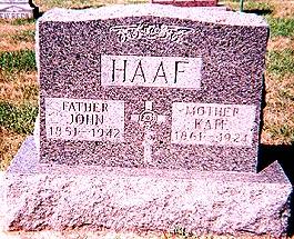 John and Kate Haaf's Gravestone, Clear Lake, MN.