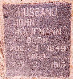 John Kaufmann's Gravestone, Clear Lake, MN.