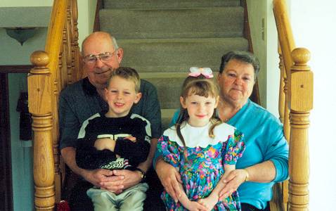 Virg, Joshua, Kayla and Helen, Easter 2001.