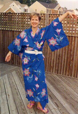Judi Bordeaux in kimono, August 1993