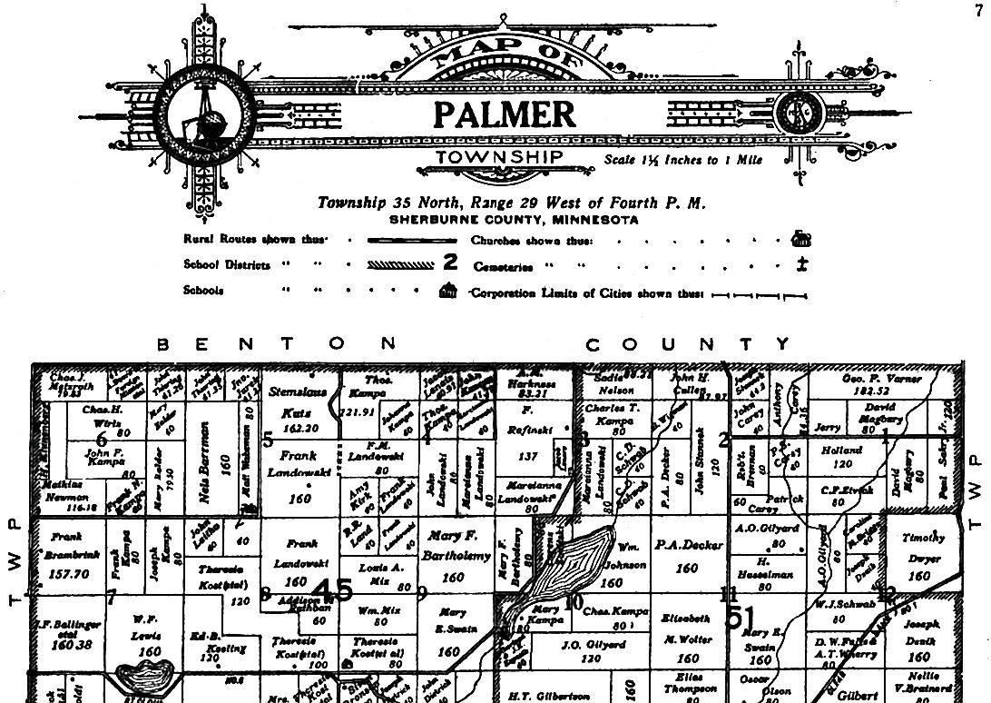 Kampa properties in Palmer Twsp, Minnesota in 1914