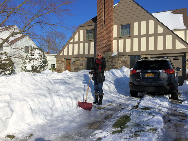 Kathleen shoveling some of the  28 inches of snow we had on Saturday