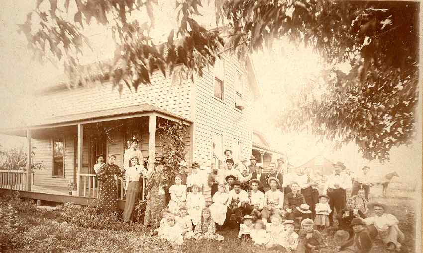 Kaufmann Family Farm, about 1900; click here to go to a close-up of the family