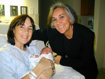 Mom Kristen (Stimmler) Murphy, baby Paul Murphy, and grandmom Gale (Hare) Stimmler, February 9, 2001.