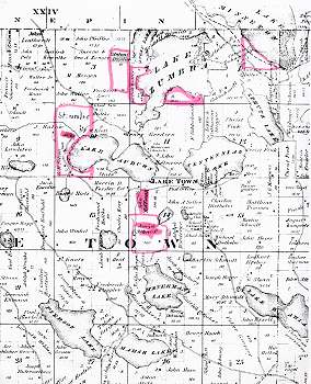 Click here to go to full-size version of this detail of Map of Lake Town, MN.