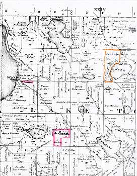 Click here to go to full-size version of this detail of Map of Lake Town, MN.