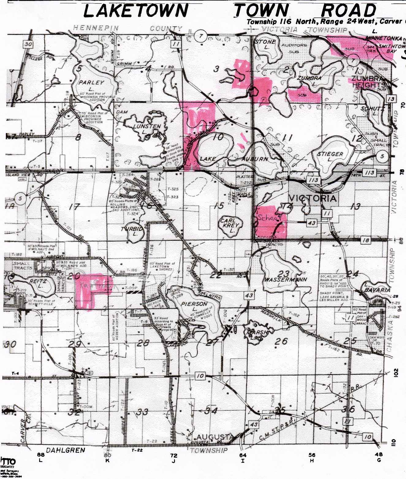 Full-Size Plat Map of Laketown Town Road, Hennepin County, MN.