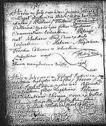 Click here to zoom to St-Martin Parish Baptismal Record of Nicolaus Tr&ouml;sch, July 21, 1700.