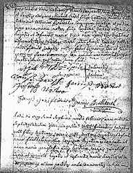 Click here to zoom in on Sts-Pancrace-et-Boniface Parish Marriage Record of Michel Tr&ouml;esch and Anne Marie Notter, February 20, 1753.