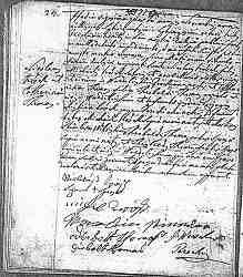 Click here to zoom in on Sts-Pancrace-et-Boniface Parish Marriage Record of Nicholas Tr&ouml;esch and Catharine Thomas, November 21, 1778.