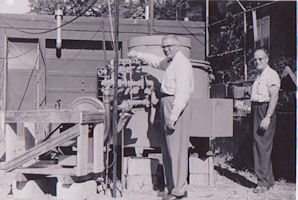 Richard Qvale with co-worker and atomic device Rainier