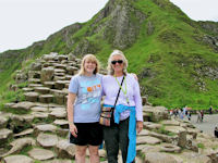 Jackie Williams and her niece Hannah Kampa at Giant's Causeway in Ireland, 2014