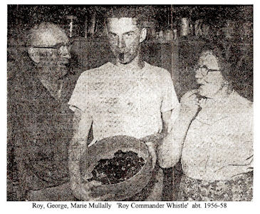 Roy, George and Marie Mullally with the Roy Commander Whistle, abt. 1956-58