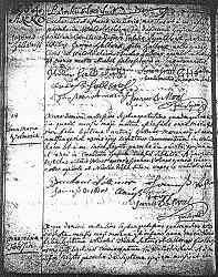 Click here to zoom in on first page of Sts-Pancrace-et-Boniface Parish Death Record of Anna Maria Tr&ouml;esch, Waldolwisheim, mid-1743.