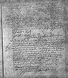 Click here to zoom in on St-Martin Parish Death Record of Stimmler infant, November 28, 1764.