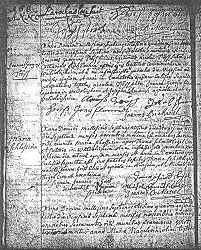 Click here to zoom in on Sts-Pancrace-et-Boniface Parish Death Record of Johannes Georgius Tr&ouml;esch, Waldolwisheim, late 1743.
