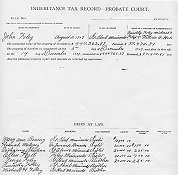 Inheritance Tax Record of the Probate Court in Petition to Prove Will of John Foley.