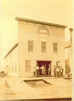 J. L. Kampa's blacksmith shop in Clear Lake, Minnesota circa 1901 to 1902