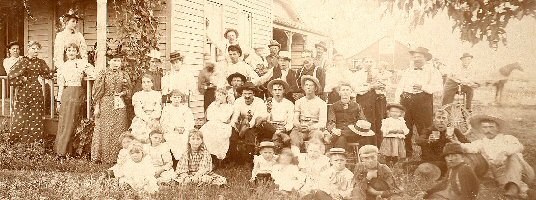 A family get-together at the Kaufmann farm, about 1900
