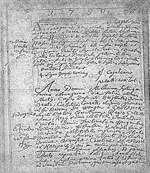 Click here to zoom in on St-Martin Parish Death Record of Infant Maria Stimmler, January 1790.