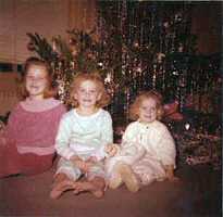 The Stimler girls, Washington DC, Christmas 1957.