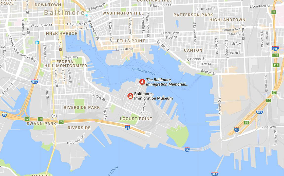 Map of Locust Point area in modern times