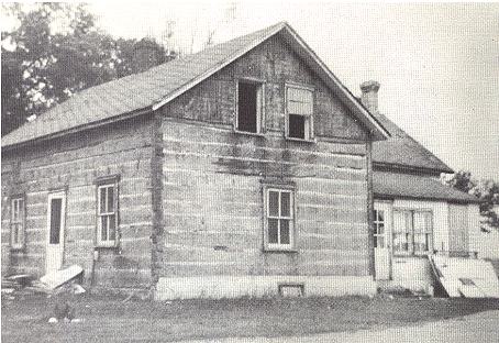 Joe Kampa's Log Cabin, built in 1870, Duelm, MN; Das Heim der Familie Kampa im Jahre 1870 in Duelm, MN.