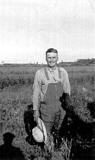 Louis G. Kampa, Foley, MN on the Kampa homestead, about 1925