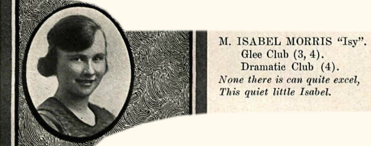 M. Isabel Morris, high school graduation, Janesville, WI 1921