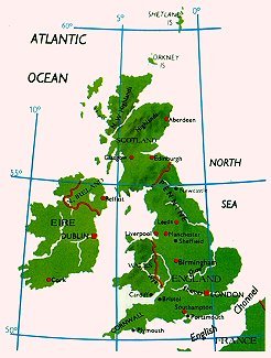 Map of England.