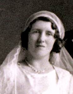Margaret Jurek (n&eacute;e McIvers) on her wedding day, April 10, 1934