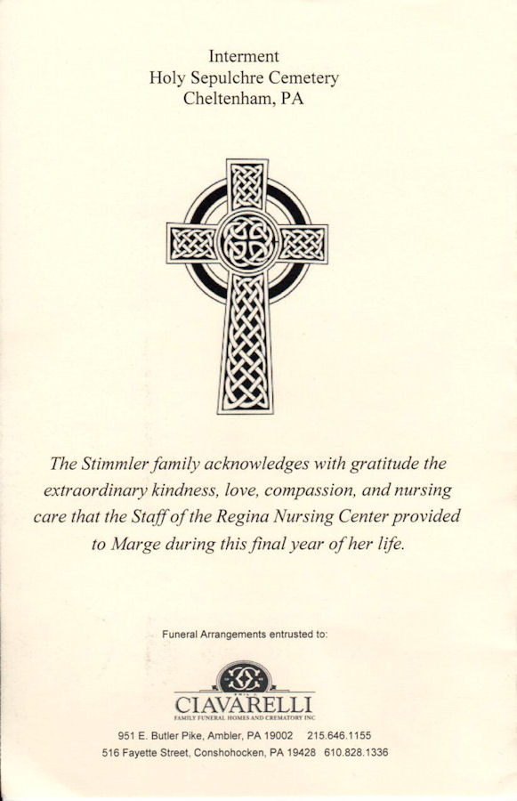 The Mass of Christian Burial for Margaret L. Stimmler, page 4