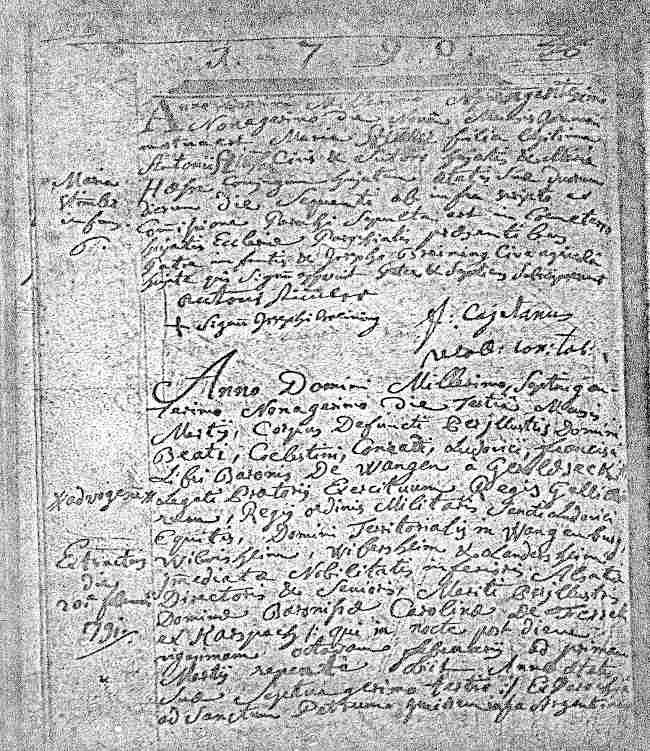 St-Martin Parish Death Record of Infant Maria Stimmler, January 1790.