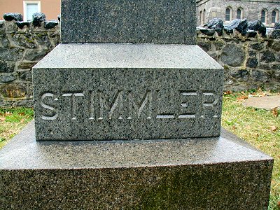 Gravestone base showing STIMMLER family name