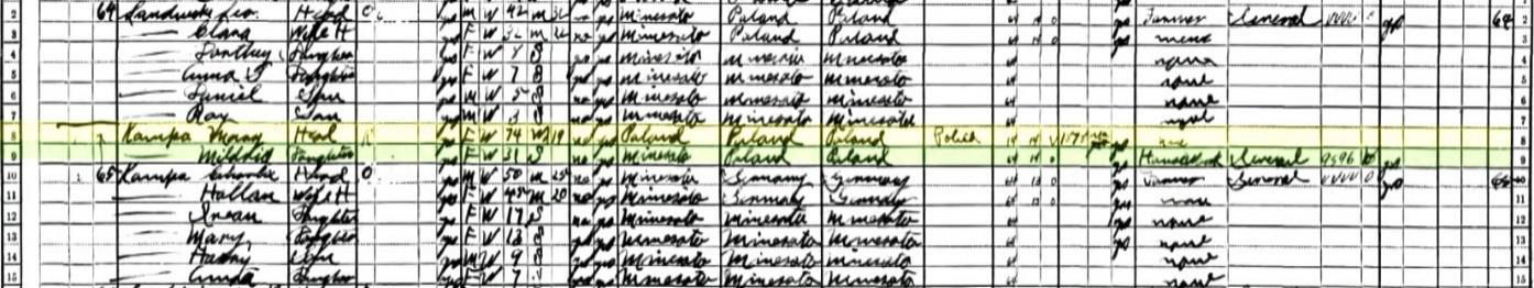 Marya and daughter Mildred Kampa in the 1930 federal census