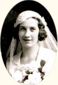 Mayme Woolhouse (n&eacute;e Kampa) on her wedding day, 1936