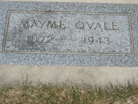 Grave of Mayme Qvale, photo taken July 20, 2007