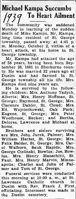 Obituary of Michael Kampa