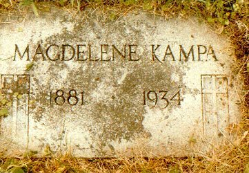 Magdelene Otilia Kampa (n&eacute;e Haaf) Gravestone, Owatonna, MN.