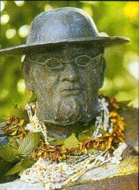 Memorial sculpture of Father Damien at Kalaupapa.