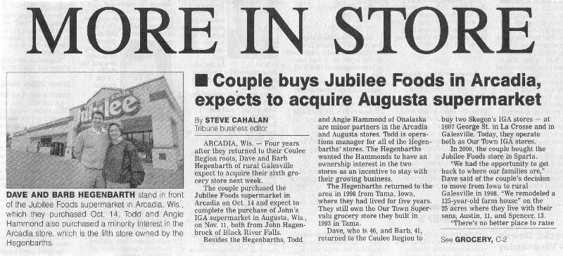 More In Store:  Couple buys Jubilee Foods in Arcadia, expects to acquire Augusta supermarket, page one