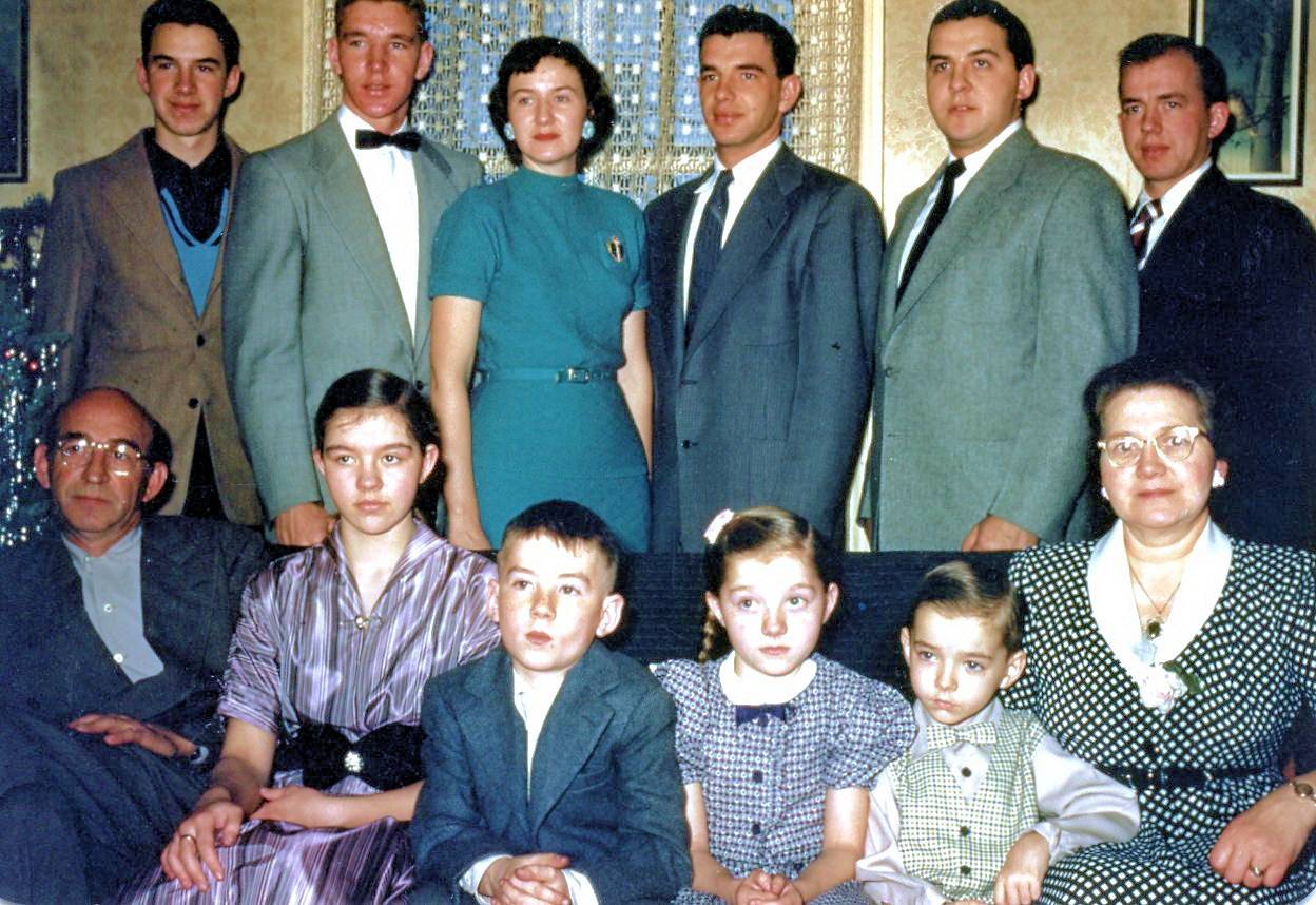 Mullally family at Christmas, 1953