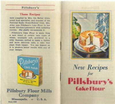 New Recipes for Pillsbury's Cake Flour
